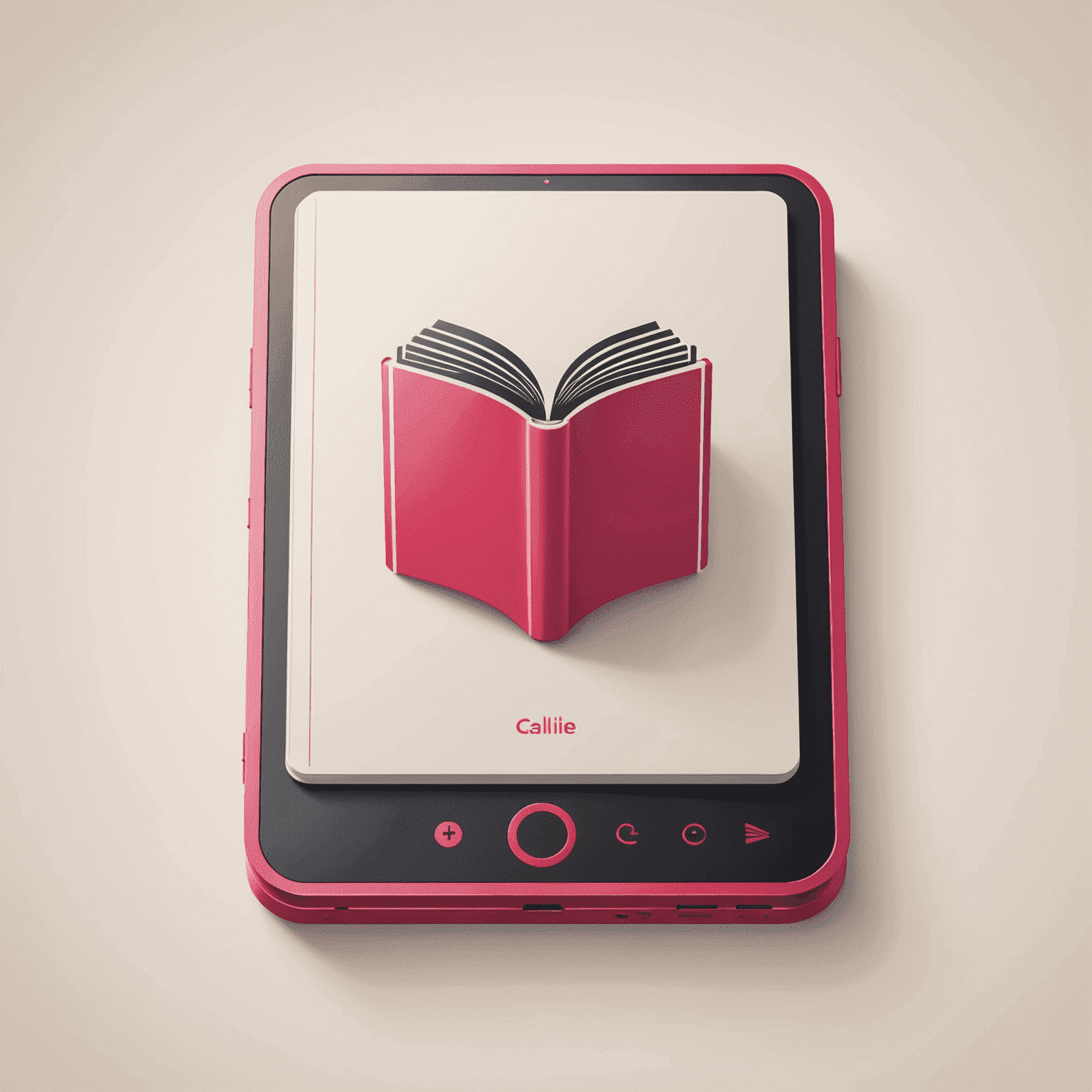 Caliblile logo featuring a stylized book or e-reader device with a red and pink color scheme