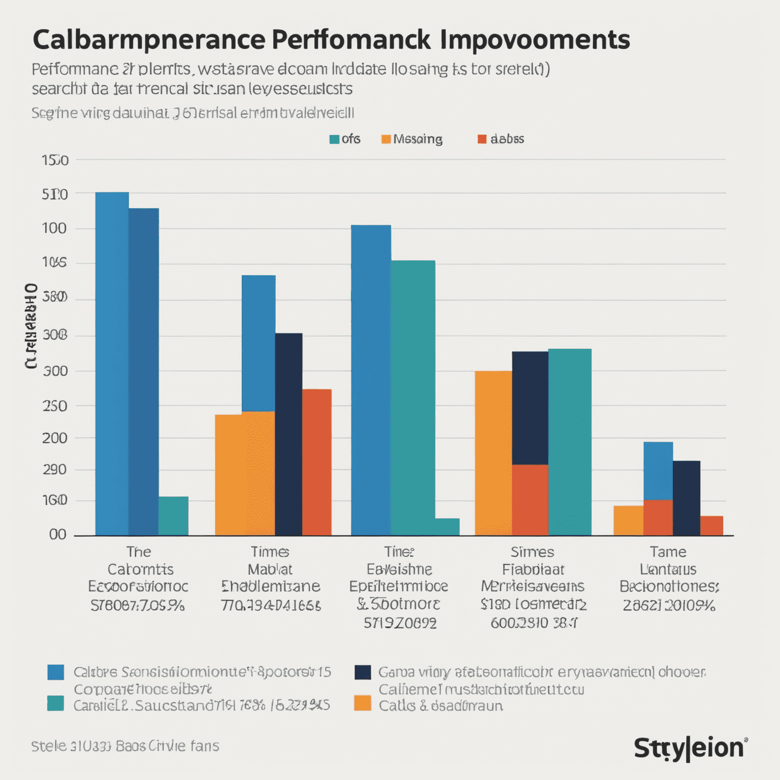 Graph showing performance improvements in Calibre, with bars indicating faster library loading times and quicker search results compared to previous versions